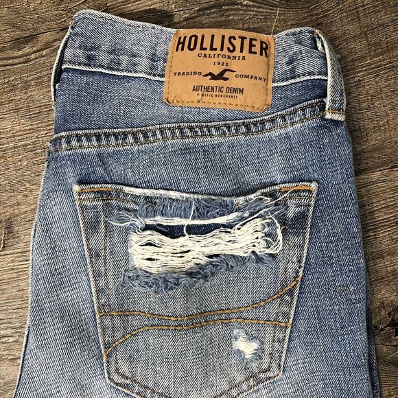Hollister Skinny Jean Size 30x32 Destroyed Light Wash 100% Cotton - Picture 2 of 12